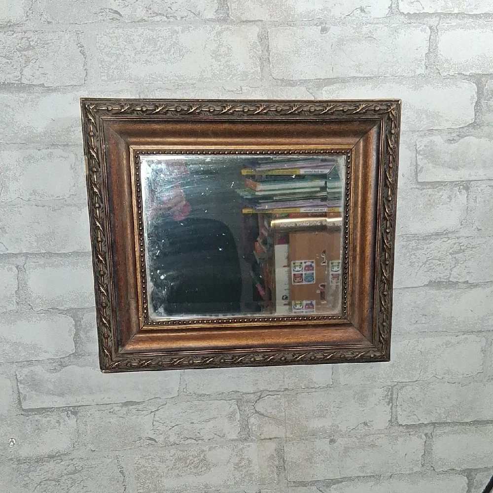 Vintage-Style Brown Wall Mirror